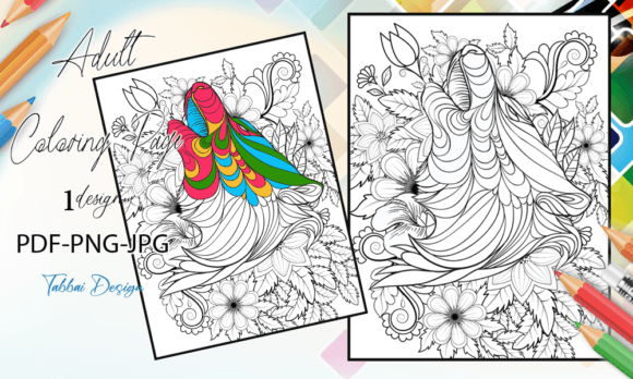 Download Wolf Head Floral Coloring Page - Color Collection