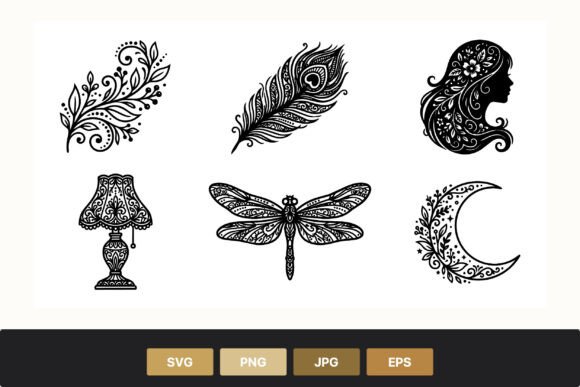 Download Ornamental Floral Feather Dragonfly Lamp - Ornamental Collection