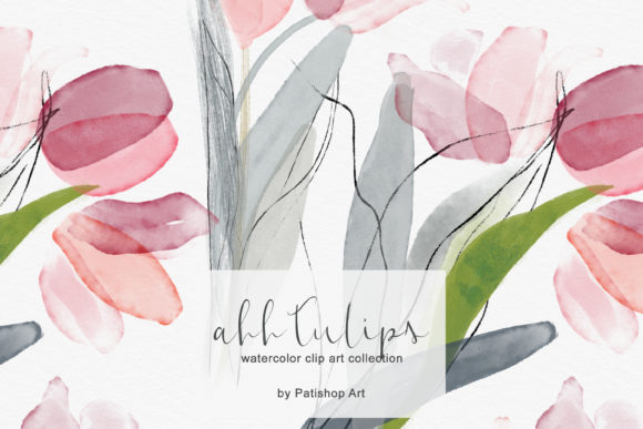 Download Delicate Watercolor Tulip Clipart Set - Color Collection