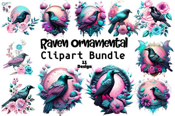 Download Raven Ornamental Clipart Bundle - Ornamental Collection