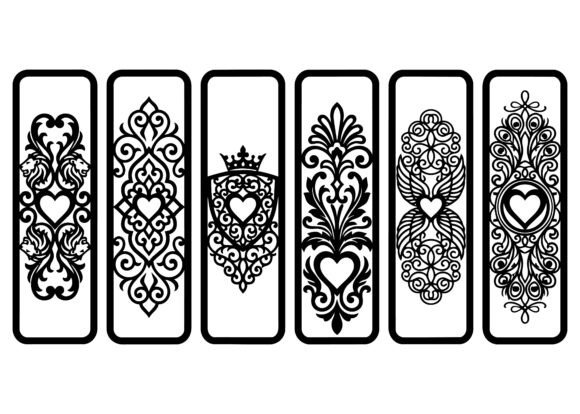 Download Royal Heart Ornament Bookmark EPS Bundle - Ornament Collection