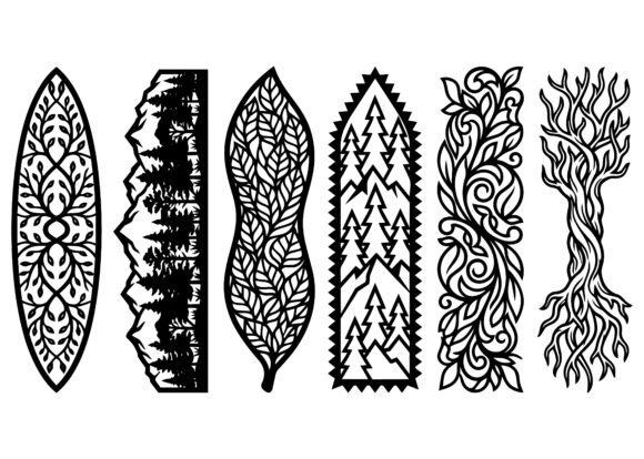 Download Nature Forest Leaf Bookmark EPS Bundle - Book Collection