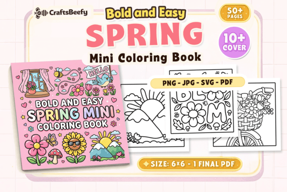 Download Bold and Easy Spring Mini Coloring Book - Book Collection