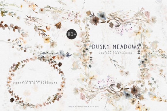 Download Watercolor Wildflowers Digital Clipart - Color Collection