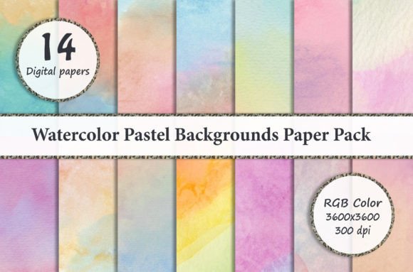 Download Watercolor Pastel Backgrounds Paper Pack - Color Collection
