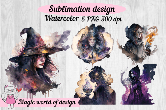 Download Watercolor Witch Dark Magic Mysticism - Color Collection