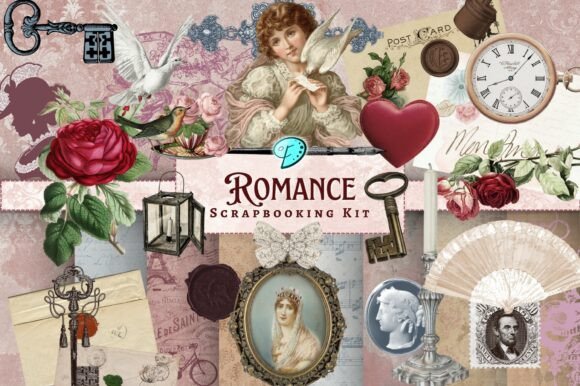 Download Romance Scrapbooking Kit - Book Collection