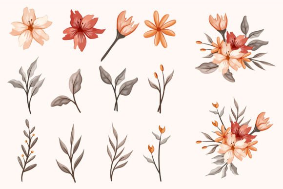 Download Set Botanic Blossom Floral Elements - Blossom Collection