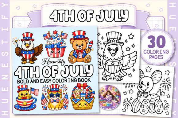 Download 4th of July Bold and Easy Coloring Book - Book Collection