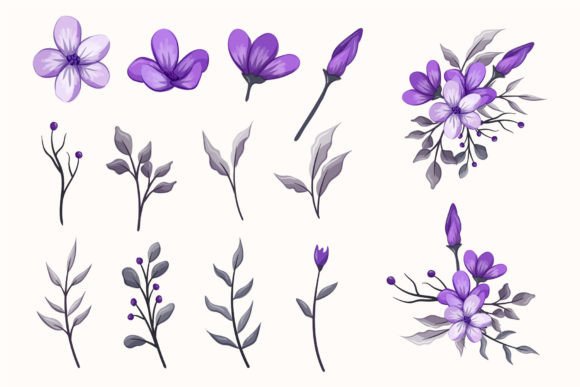 Download Set Botanic Blossom Floral Elements - Blossom Collection