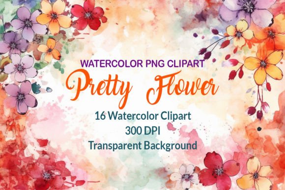Download Pretty Watercolor Flower Clipart - Color Collection