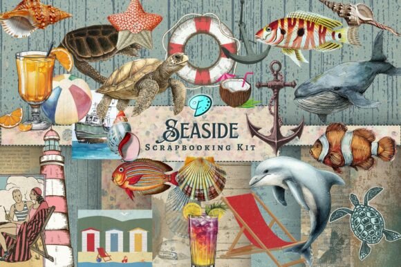 Download Seaside Scrapbooking Kit - Book Collection