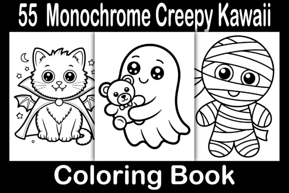 Download Monochrome Creepy Kawaii Coloring Book - Book Collection