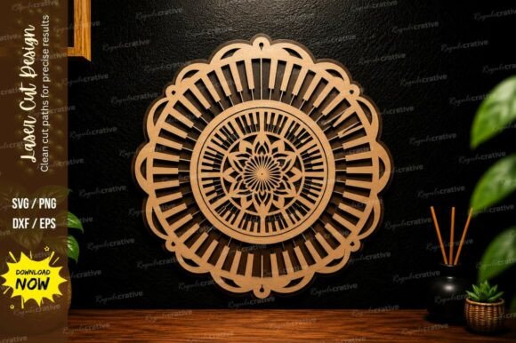 Download Ornamental Mandala Laser Cut SVG Design - Ornamental Collection