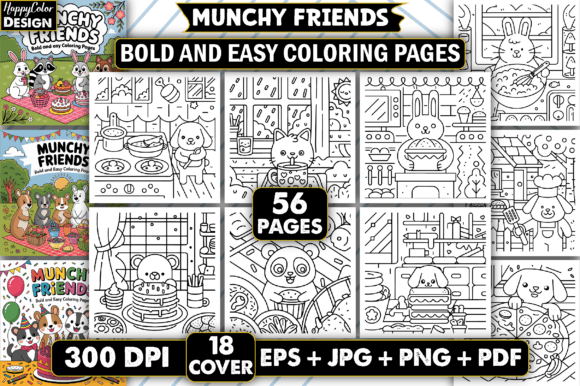 Download Munchy Friends Bold &amp; Easy Coloring Book - Book Collection