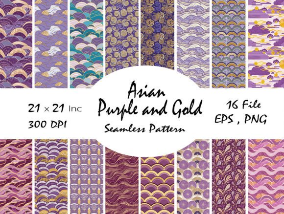 Download Asian .Purple and Gold Abstract Pattern - Abstract Collection