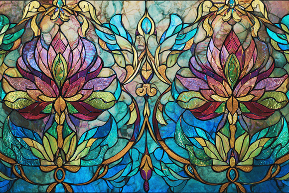 Download Lotus Stained Glass Ornamental Art - Ornamental Collection