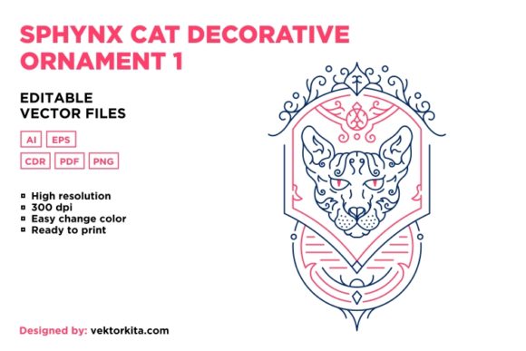 Download Sphynx Cat Decorative Ornament 1 - Ornament Collection